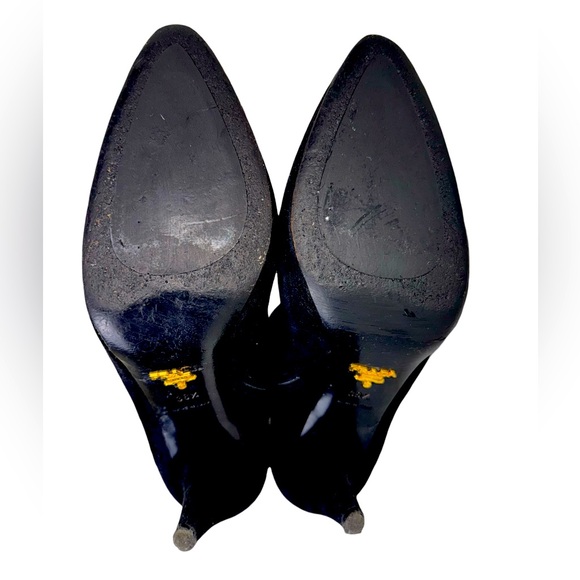 PRADA HIGH HEEL BOOTS IN BLACK SUEDE - Picture 6 of 8